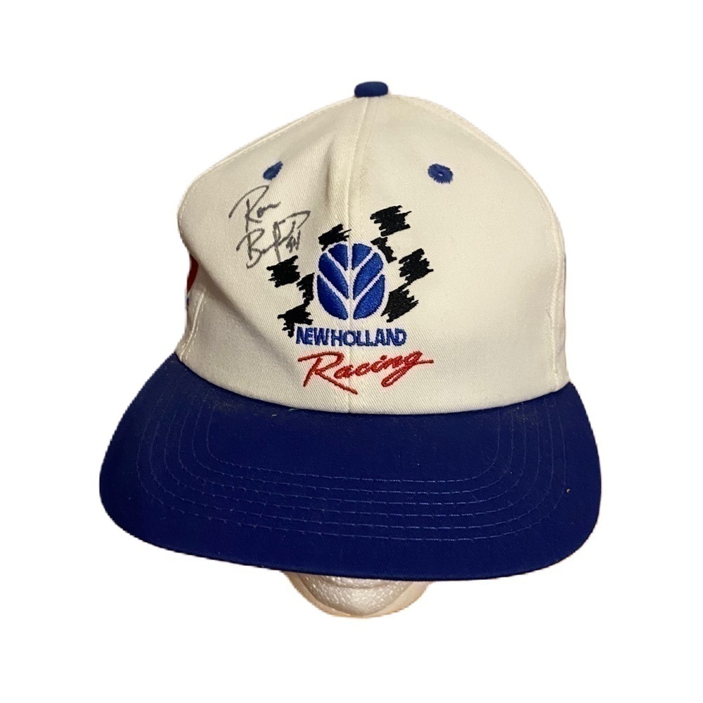 Vintage New Holland Racing Ron Barfield Signed Autograph Hat K Products NASCAR